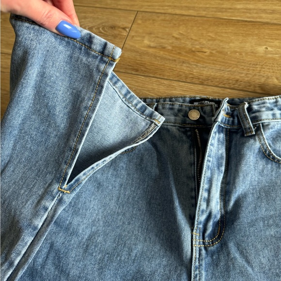 PLT Mid Blue Wash Split Hem Straight Leg Jeans - Picture 8 of 13